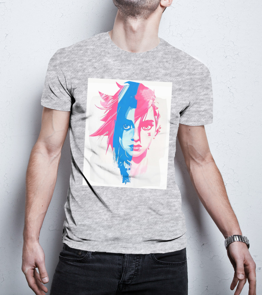 Arcaneshow Vi And Jinx Split Face T-Shirt