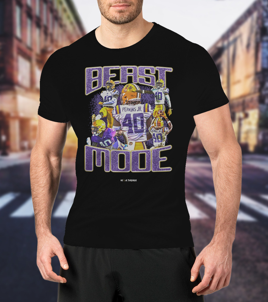 Nila Threads Perkins Jr Beast Mode 40 Football Player Highlights T-Shirt