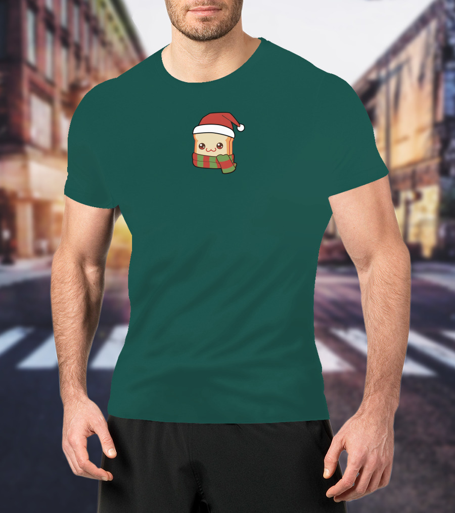 Friendship Bread Shop Christmas Bread Santa Hat And Scarf T-Shirt