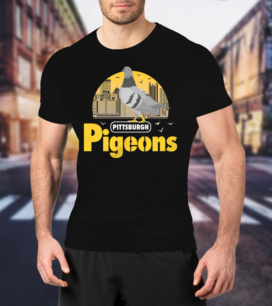 Pittsburgh Clothing Company Pigeons Skyline Bird T-Shirt