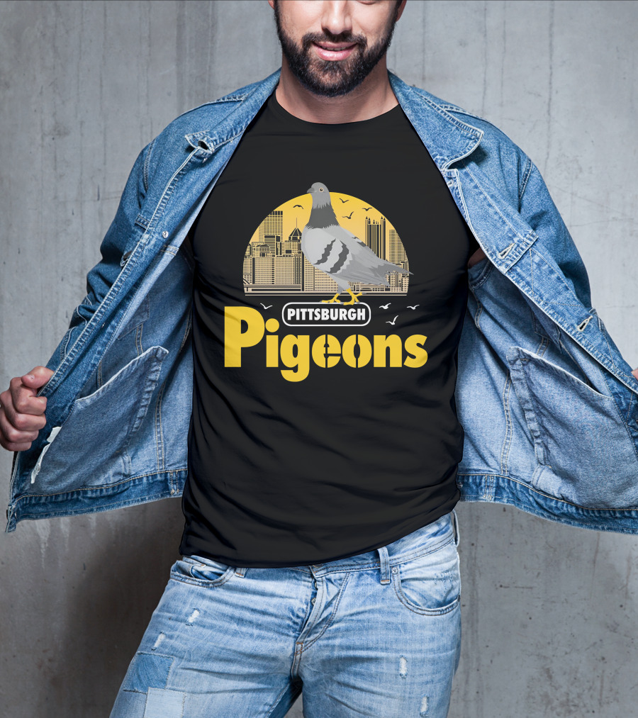 Pittsburgh Clothing Company Pigeons Skyline Bird T-Shirt