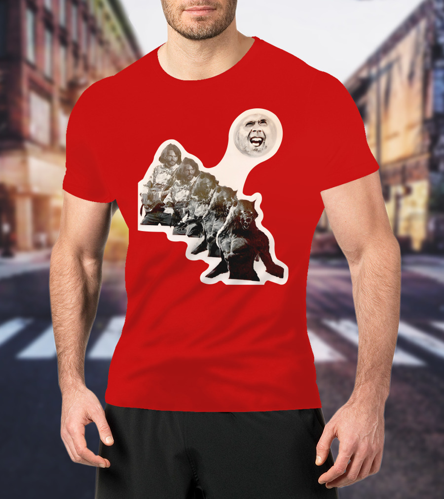Hilarious Meme Jeffrey Wolf Transformation Full Moon Face Reaction T-Shirt