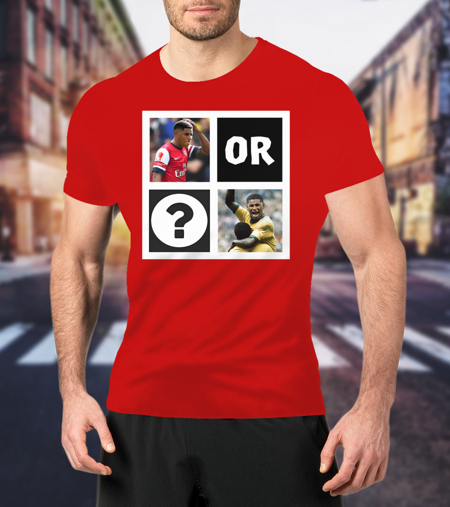Redmancdesigns Walcott Or Pele Soccer Icons Question Mark Retro Combo T-Shirt