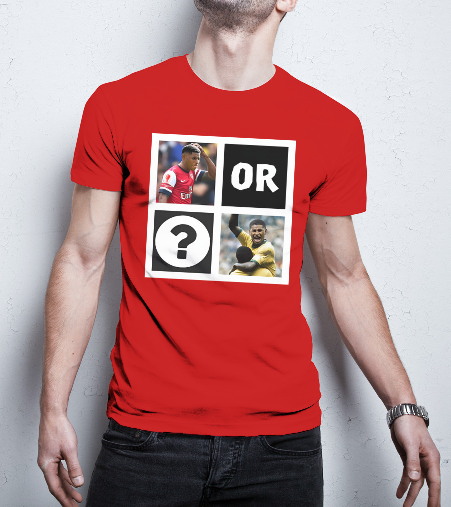 Redmancdesigns Walcott Or Pele Soccer Icons Question Mark Retro Combo T-Shirt