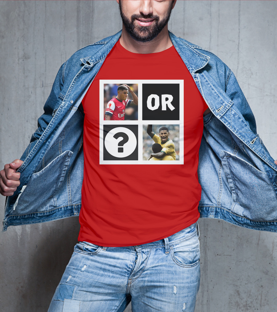 Redmancdesigns Walcott Or Pele Soccer Icons Question Mark Retro Combo T-Shirt
