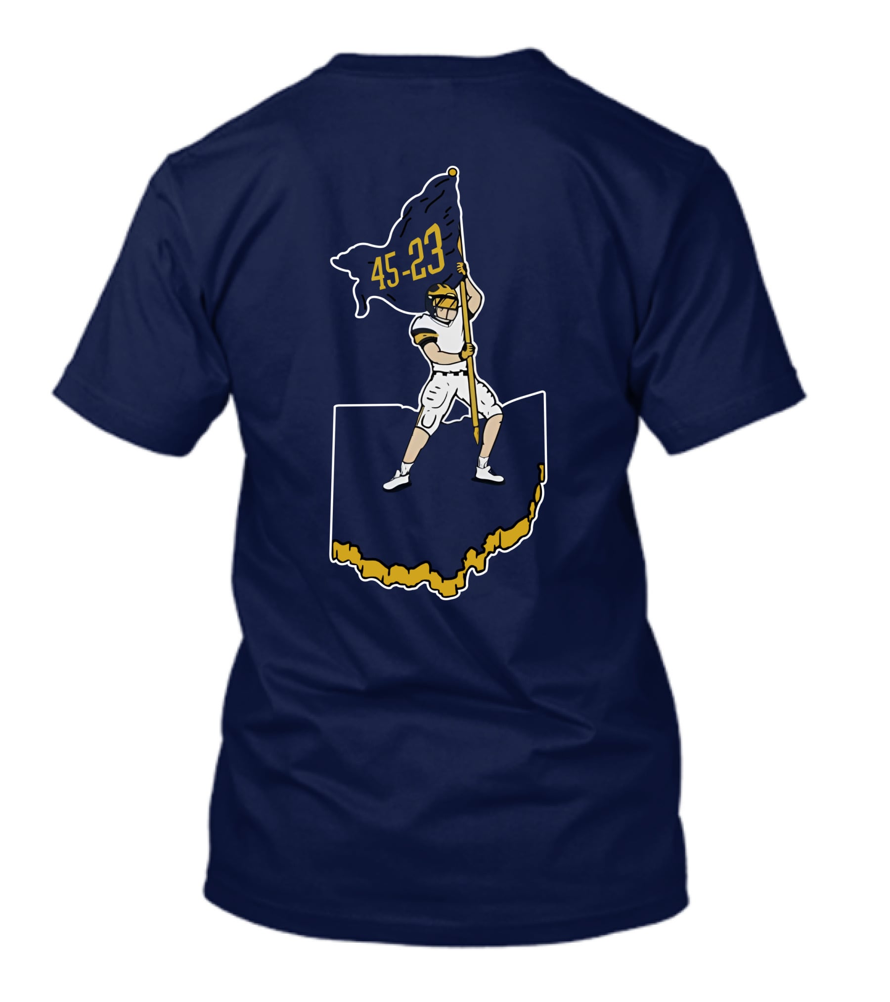 45-23 Football Player Flag Plant Ohio Outline T-Shirt