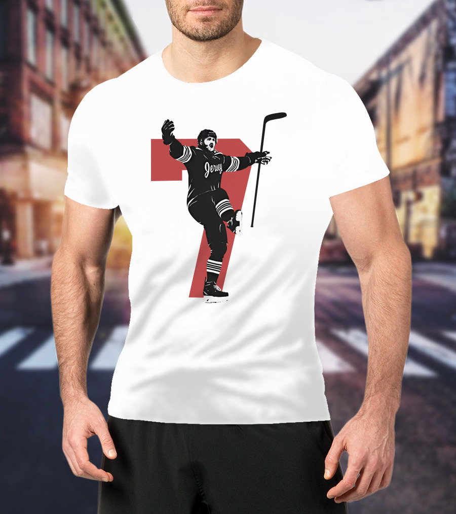 Jersey Number Seven Devils Youth Foundation Dougie Official Hockey Merchandise T-Shirt