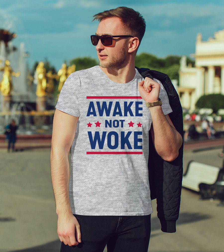 Awake Not Woke Clownworld Merch Stars T-Shirt
