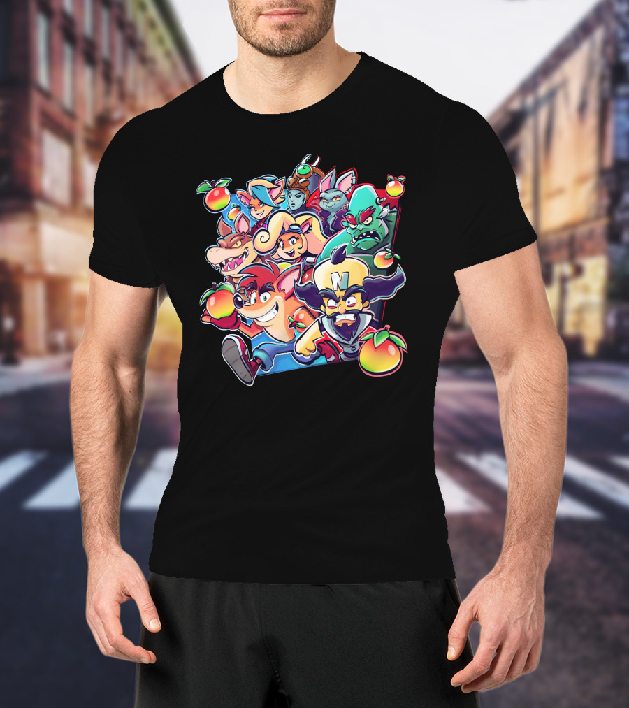 Kevin Fagaragan Crash Team Rumble Cartoon Characters With Apples T-Shirt