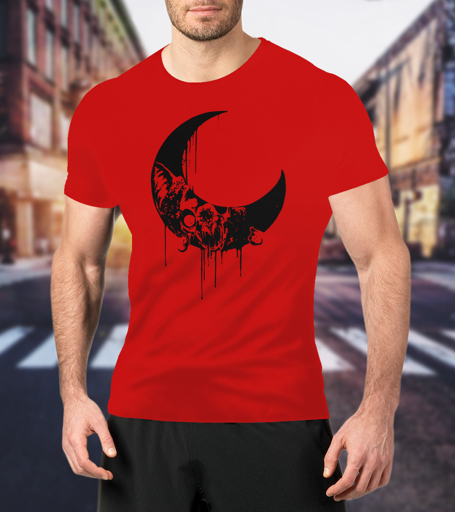 Mxmorggo Blood Moon Bat Dripping T-Shirt
