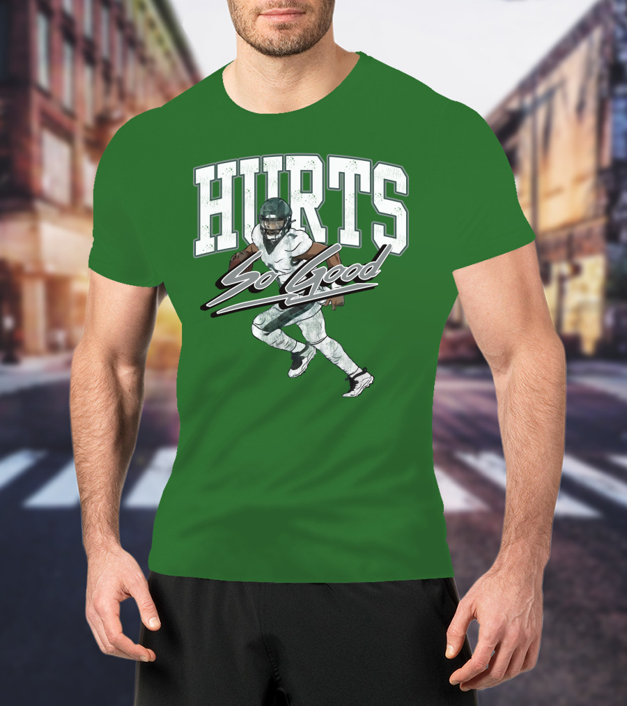 Hurts So Good Pigment Dyed Football Player Green T-Shirt
