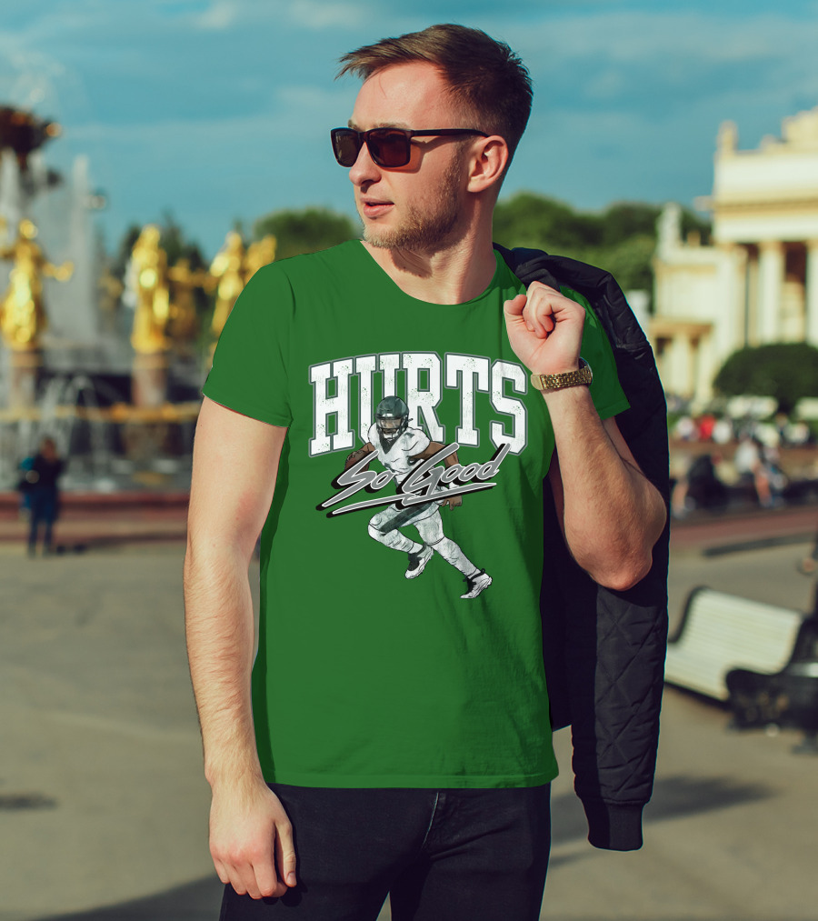 Hurts So Good Pigment Dyed Football Player Green T-Shirt