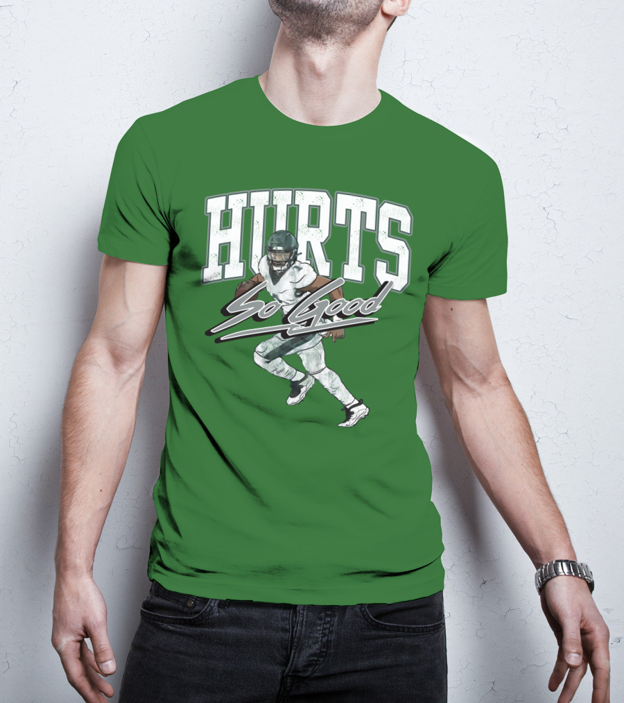 Hurts So Good Pigment Dyed Football Player Green T-Shirt