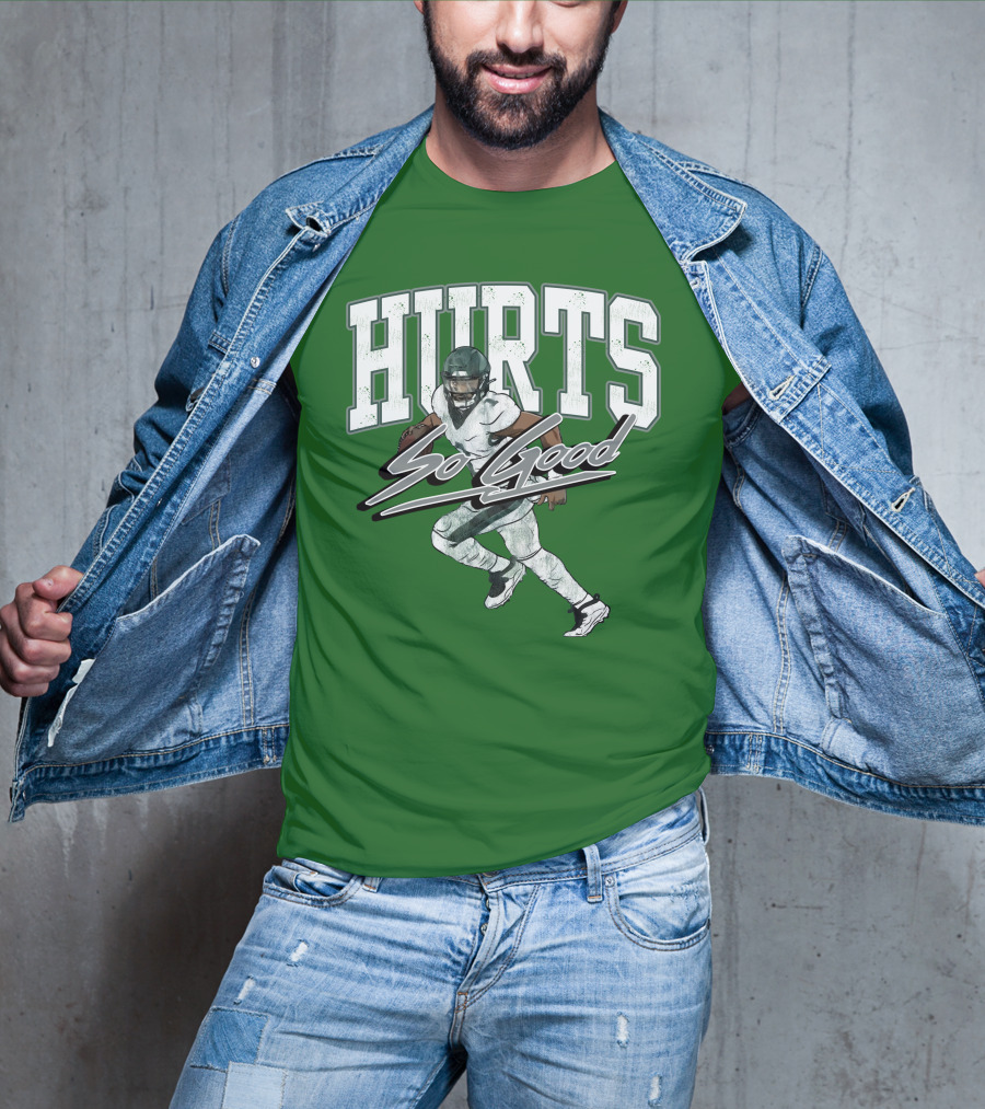 Hurts So Good Pigment Dyed Football Player Green T-Shirt