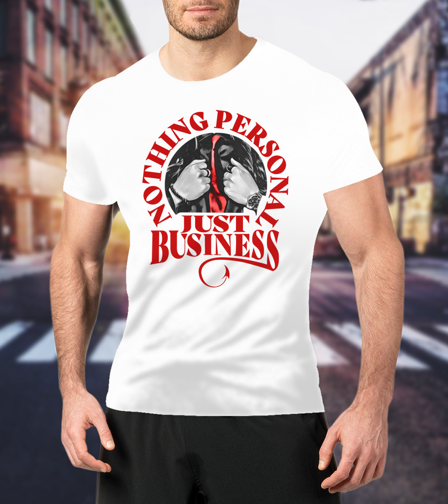 Nothing Personal Just Business Red Tie Hidden Face T-Shirt