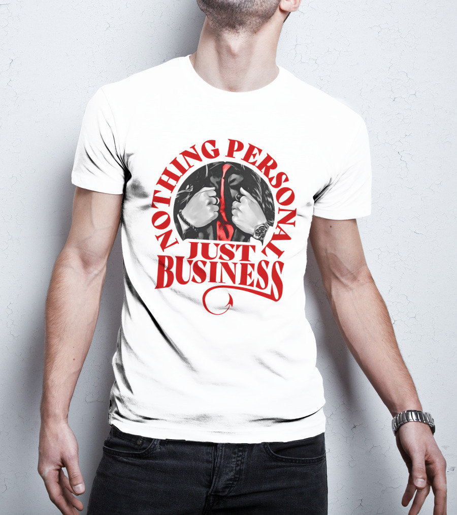 Nothing Personal Just Business Red Tie Hidden Face T-Shirt