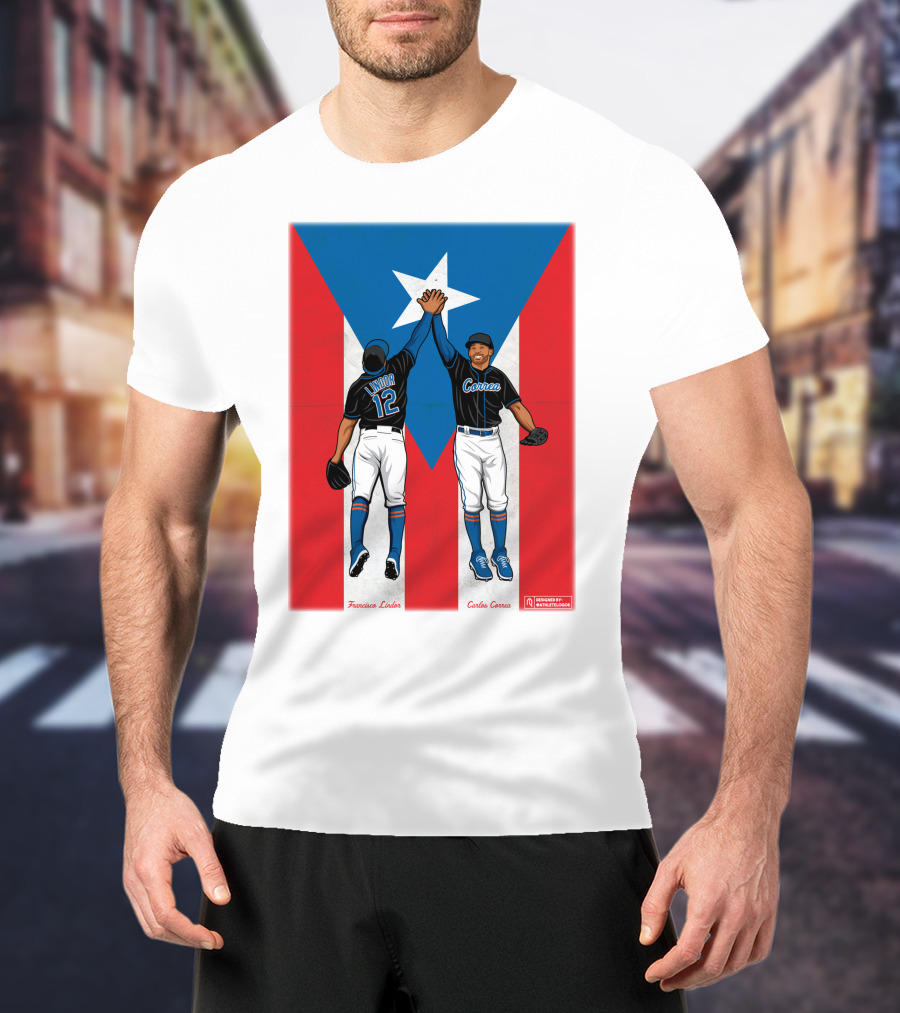 Francisco Lindor Carlos Correa Puerto Rican Baseball Unity T-Shirt