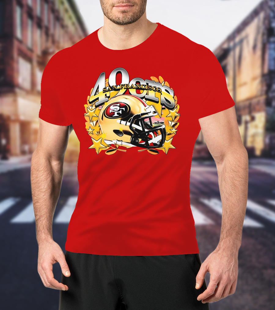 49Ers San Francisco Football Helmet Stars T-Shirt