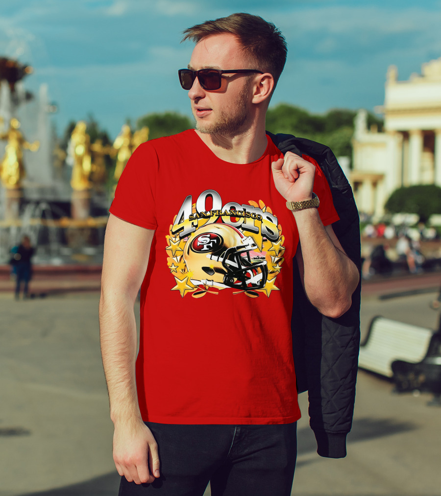 49Ers San Francisco Football Helmet Stars T-Shirt