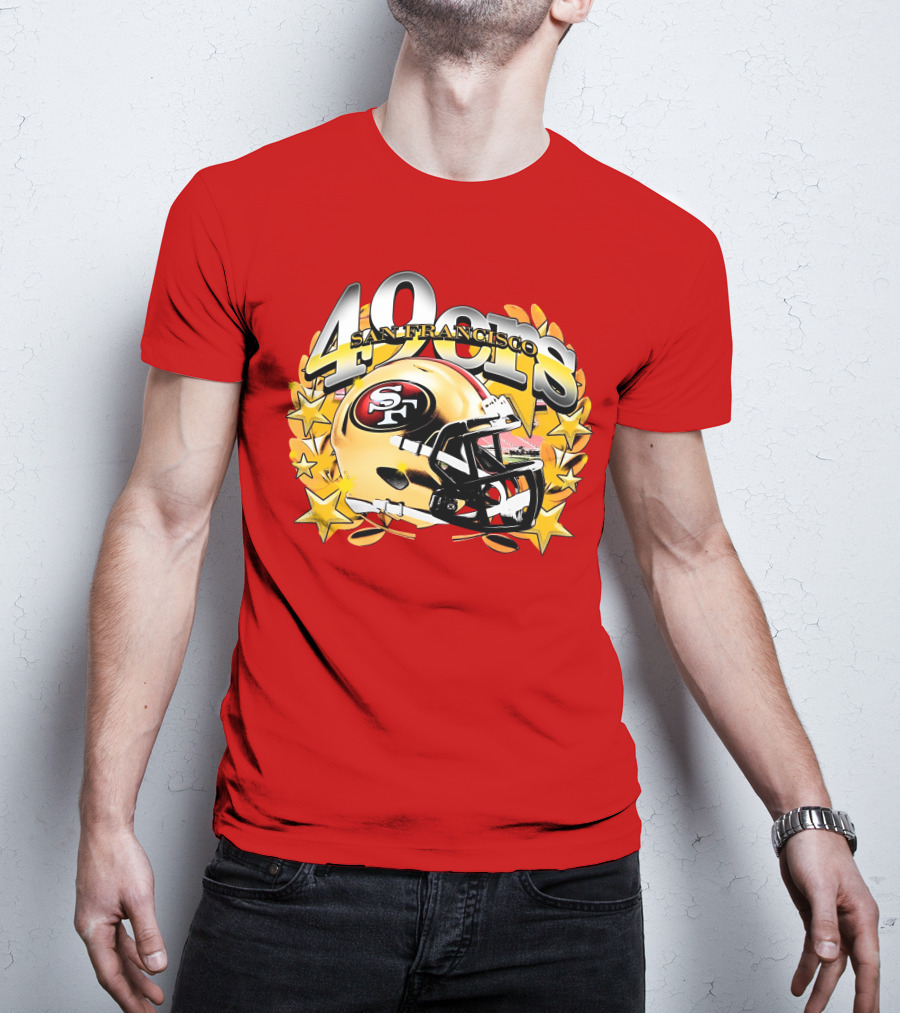 49Ers San Francisco Football Helmet Stars T-Shirt