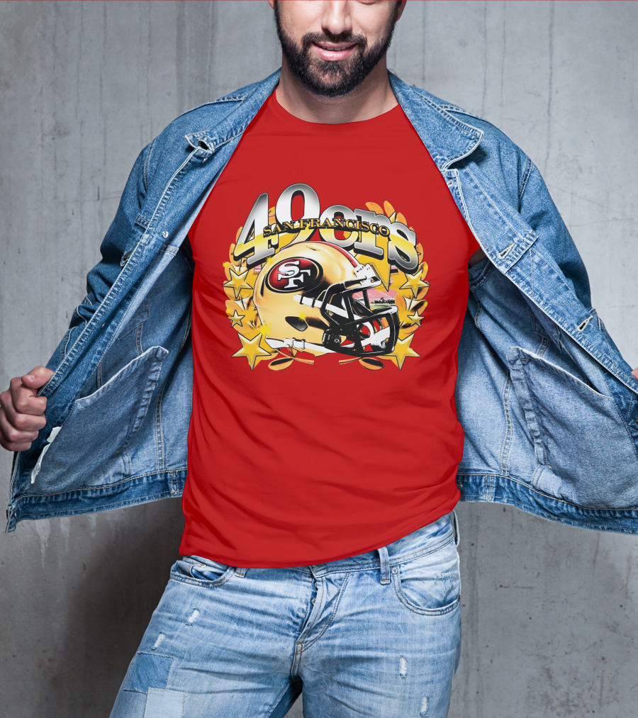 49Ers San Francisco Football Helmet Stars T-Shirt