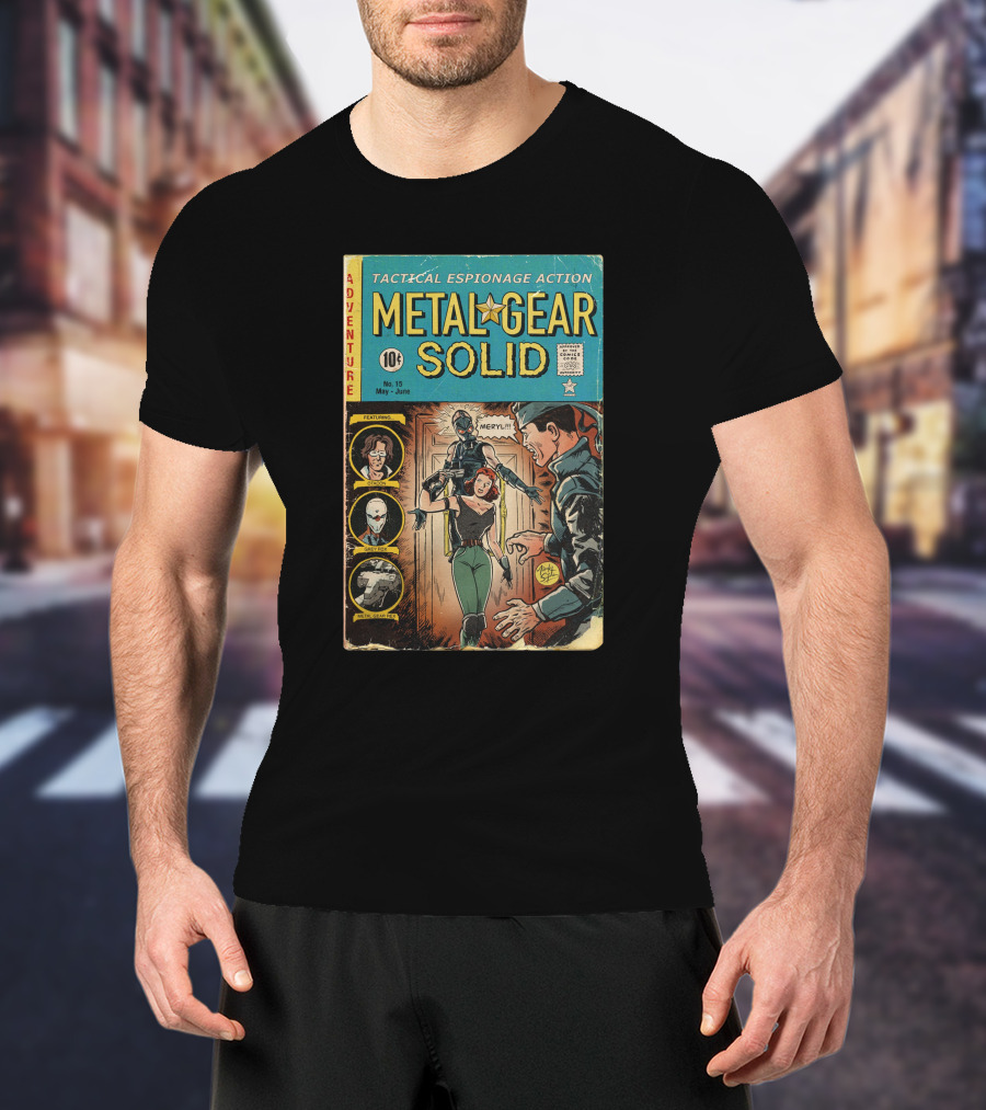 Adventure Tactical Espionage Action Metal Gear Solid Comic Style No. 15 Featuring Meryl T-Shirt