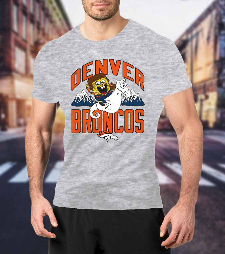 Denver Broncos Homage X Spongebob Men's Fanatics Gray Pro Shop T-Shirt