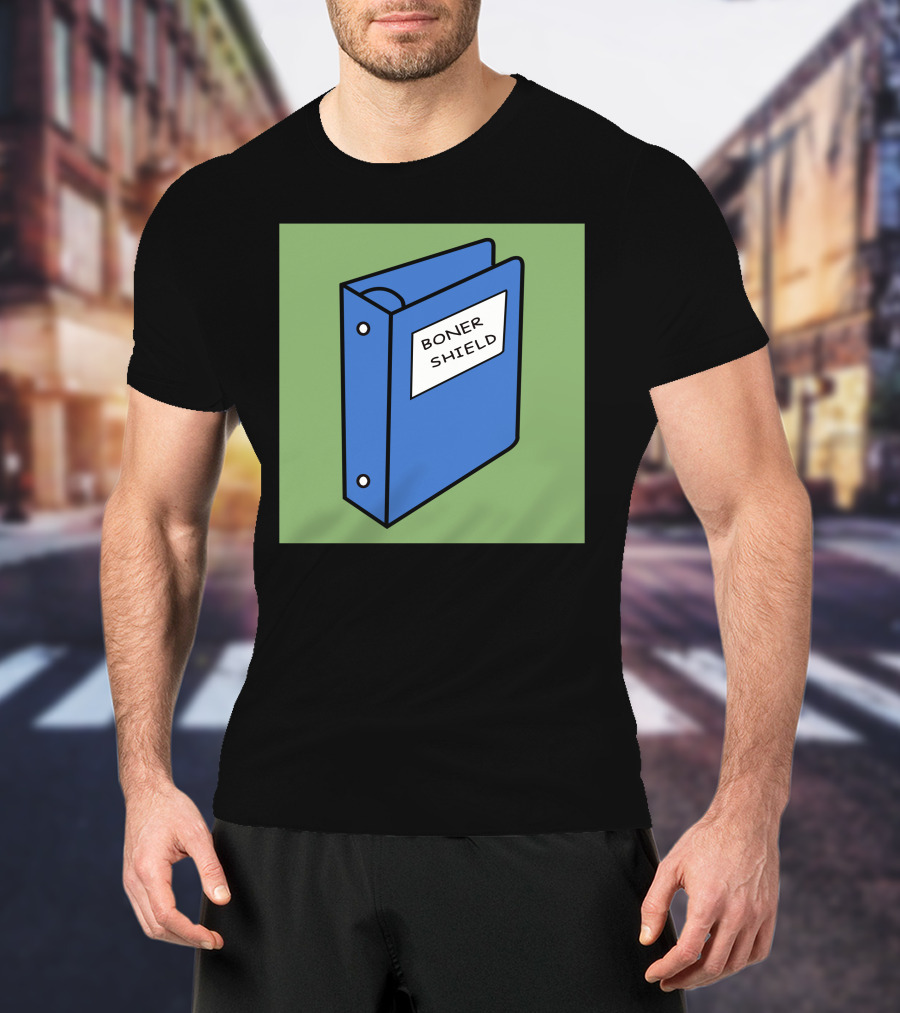 BONER SHIELD Blue Binder T-Shirt