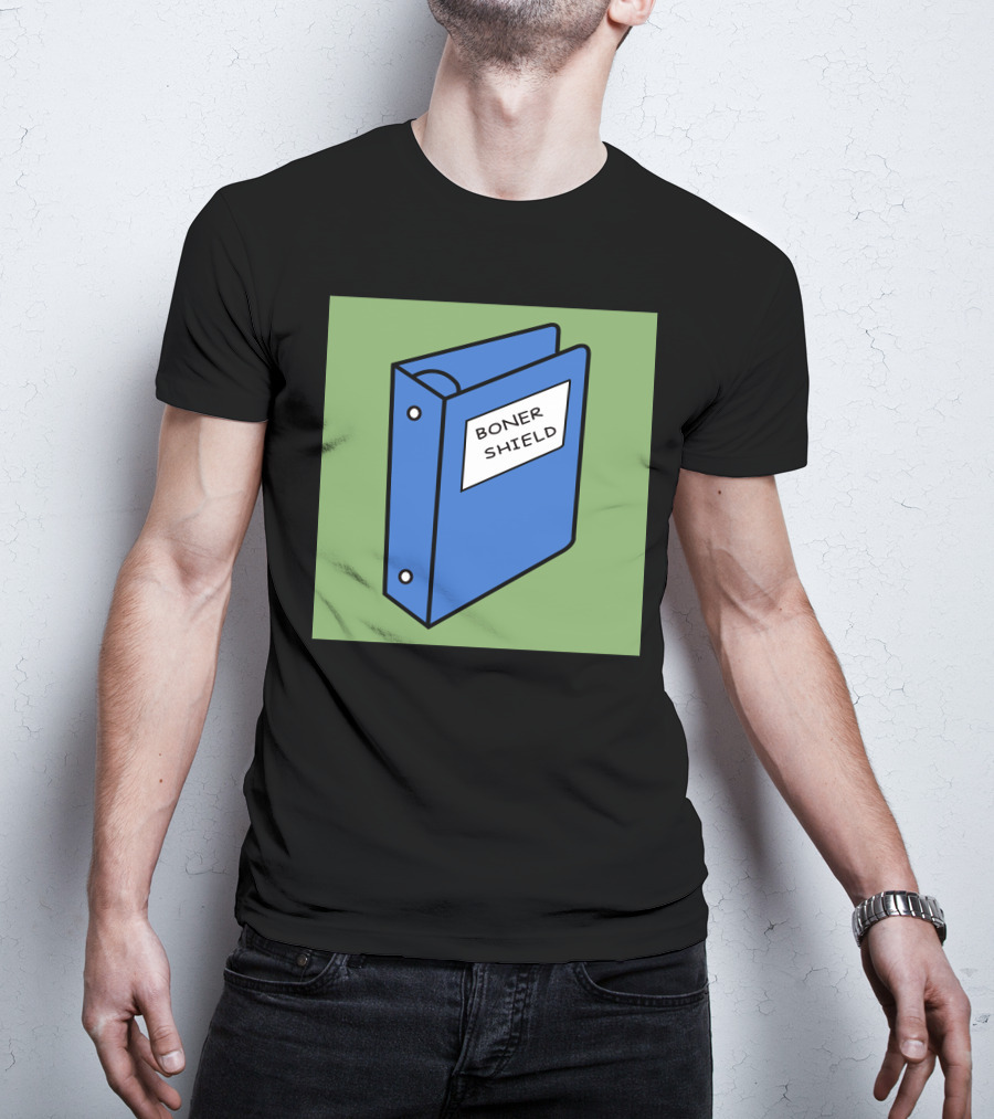 BONER SHIELD Blue Binder T-Shirt