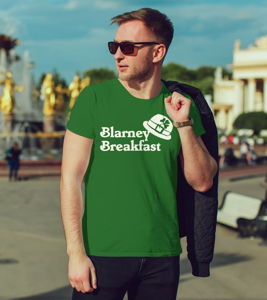 Blarney Breakfast Leprechaun Hat Shamrock Green T-Shirt