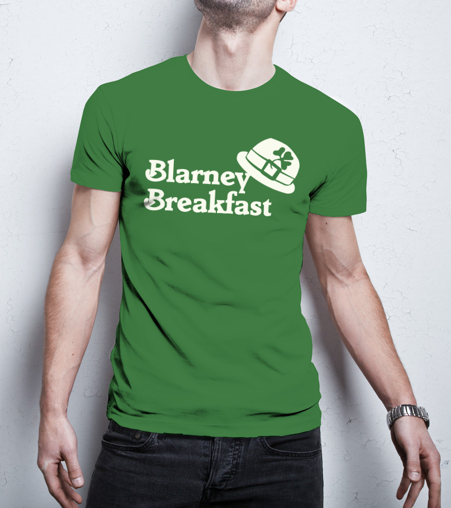 Blarney Breakfast Leprechaun Hat Shamrock Green T-Shirt