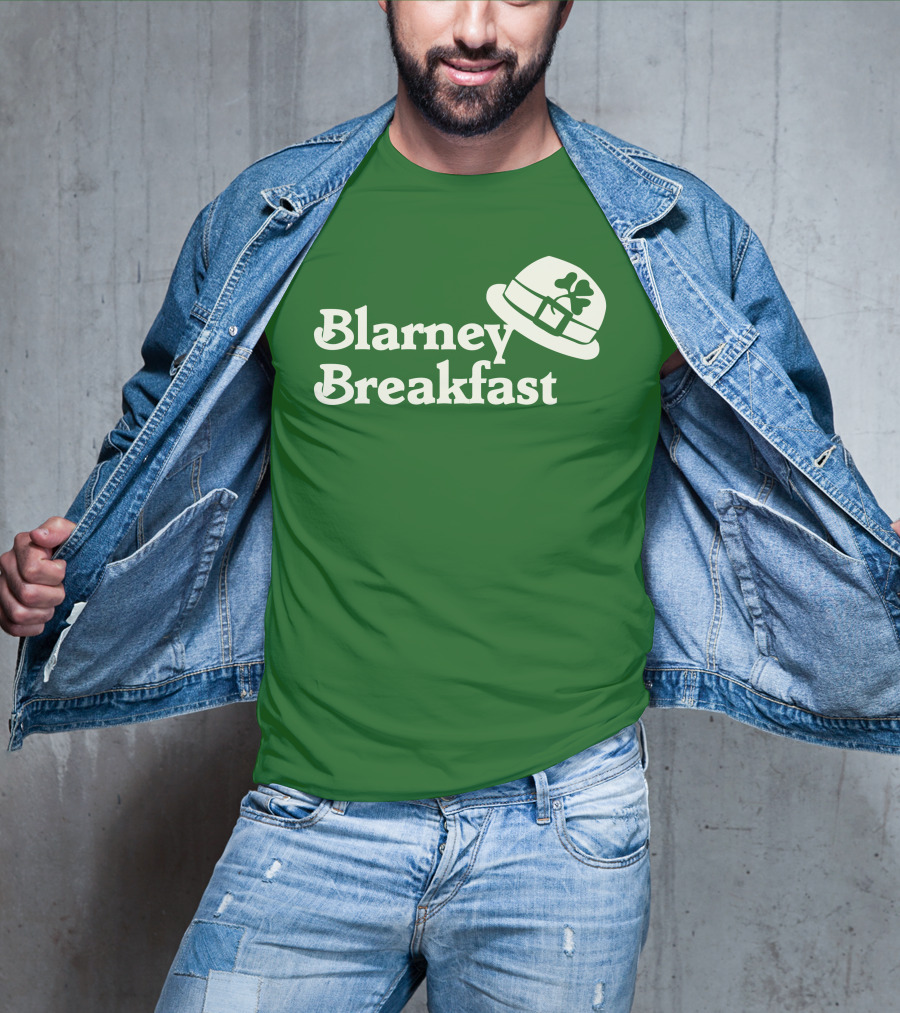 Blarney Breakfast Leprechaun Hat Shamrock Green T-Shirt