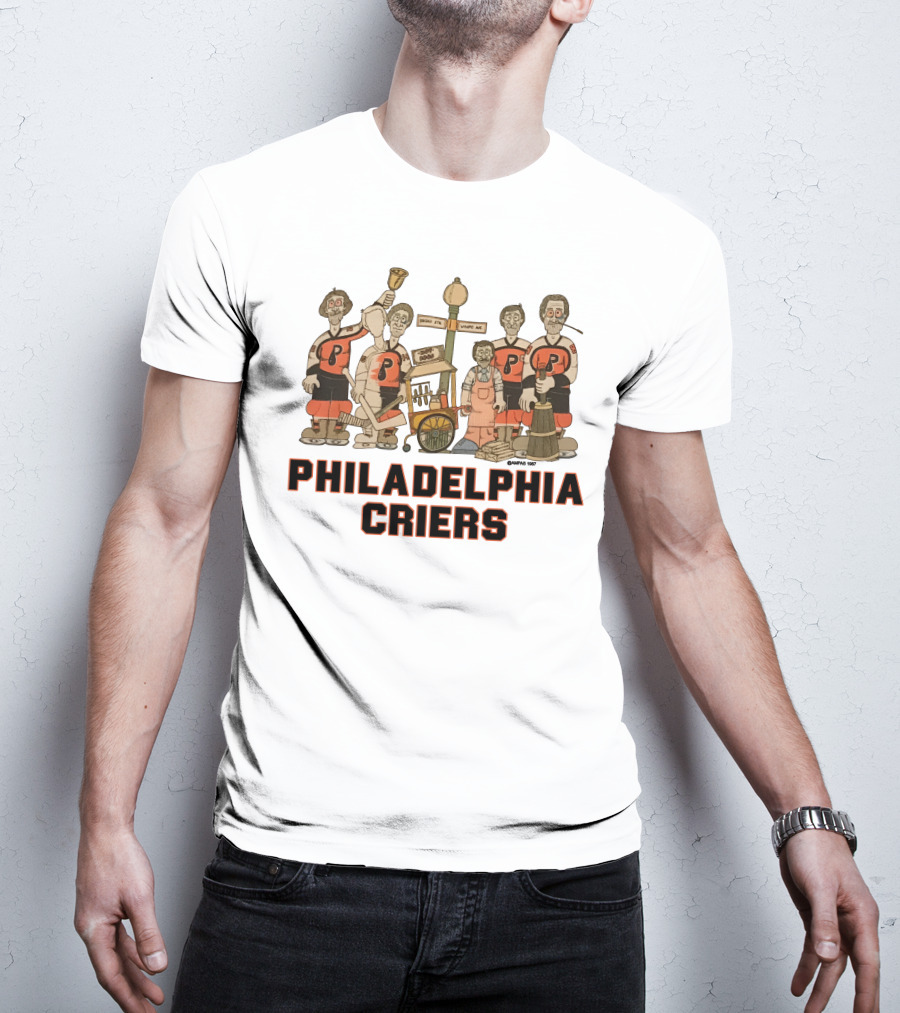 Philadelphia Criers Hockey Team Cartoon Characters With Instruments T-Shirt