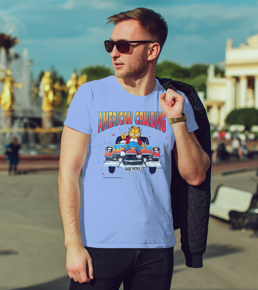 Garfield American Cruising Babe Patrol Vintage Car Vibe T-Shirt