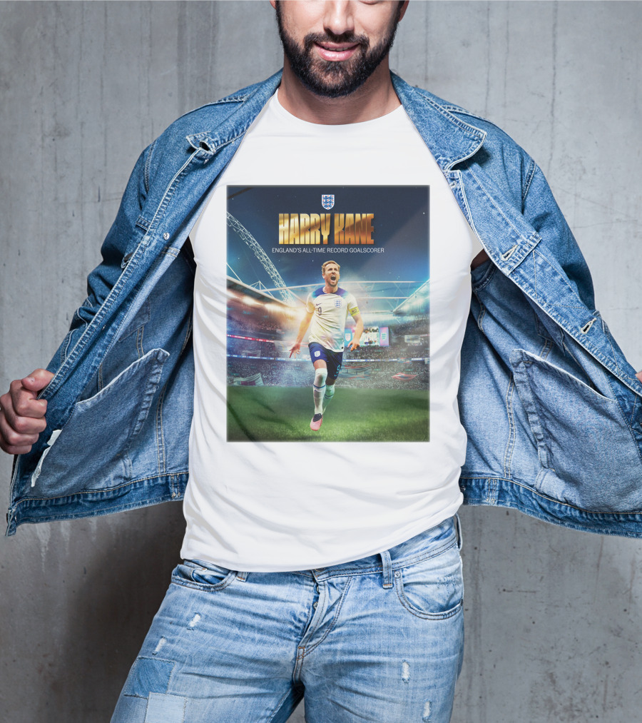 Harry Kane England's All-Time Record Goalscorer Wembley Stadium Celebration Footballer T-Shirt