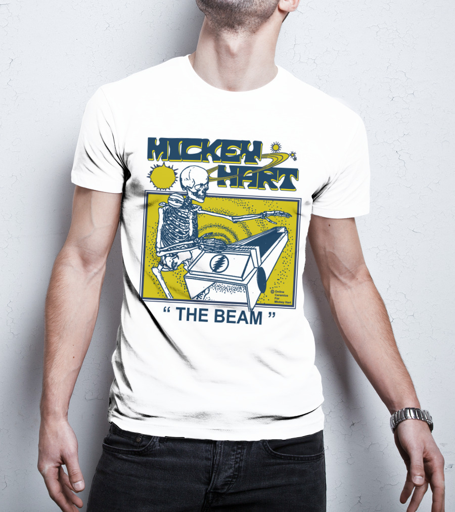 Mickey Hart The Beam Skeleton Playing Cosmic Instrument Online Ceramics T-Shirt