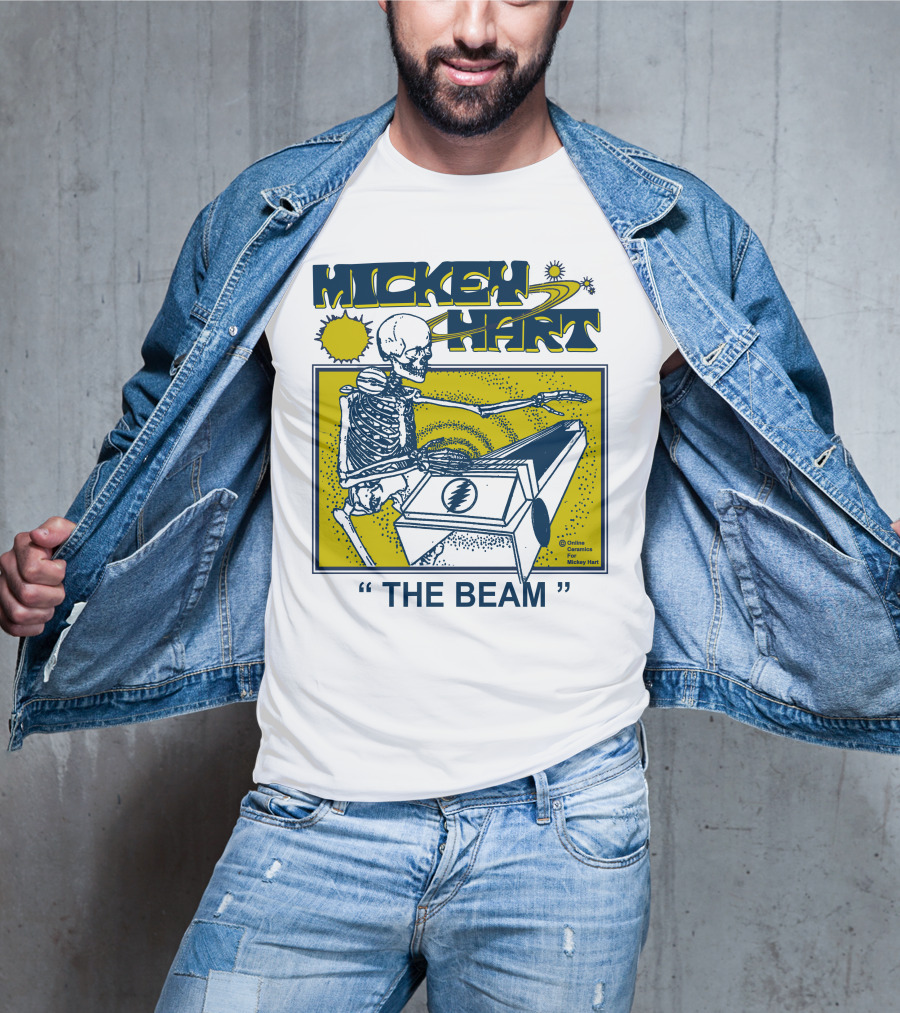 Mickey Hart The Beam Skeleton Playing Cosmic Instrument Online Ceramics T-Shirt