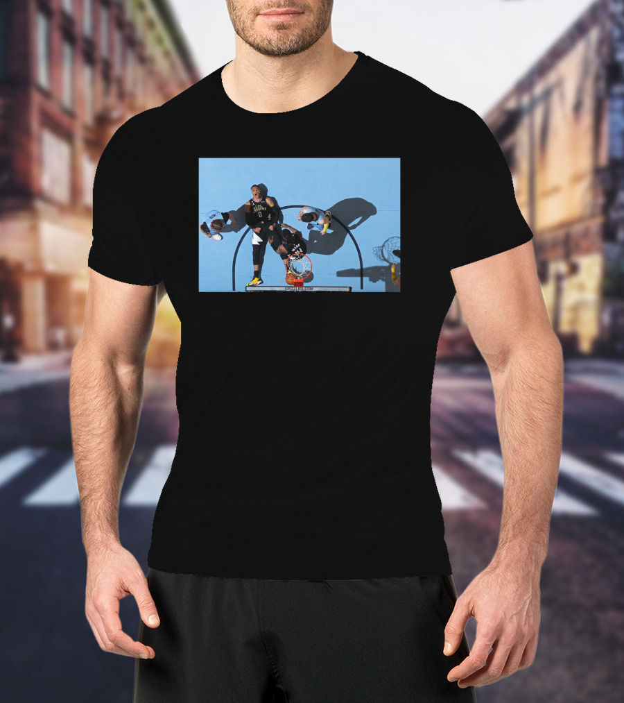 Russell Westbrook Dunk Action Shot Against Grizzlies In First Half T-Shirt