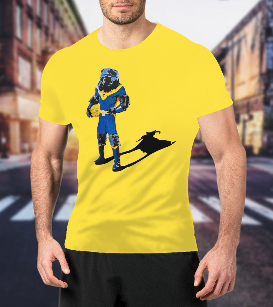 Memphis Grizzlies Bear With Superhero Goat Shadow Holding Basketball T-Shirt