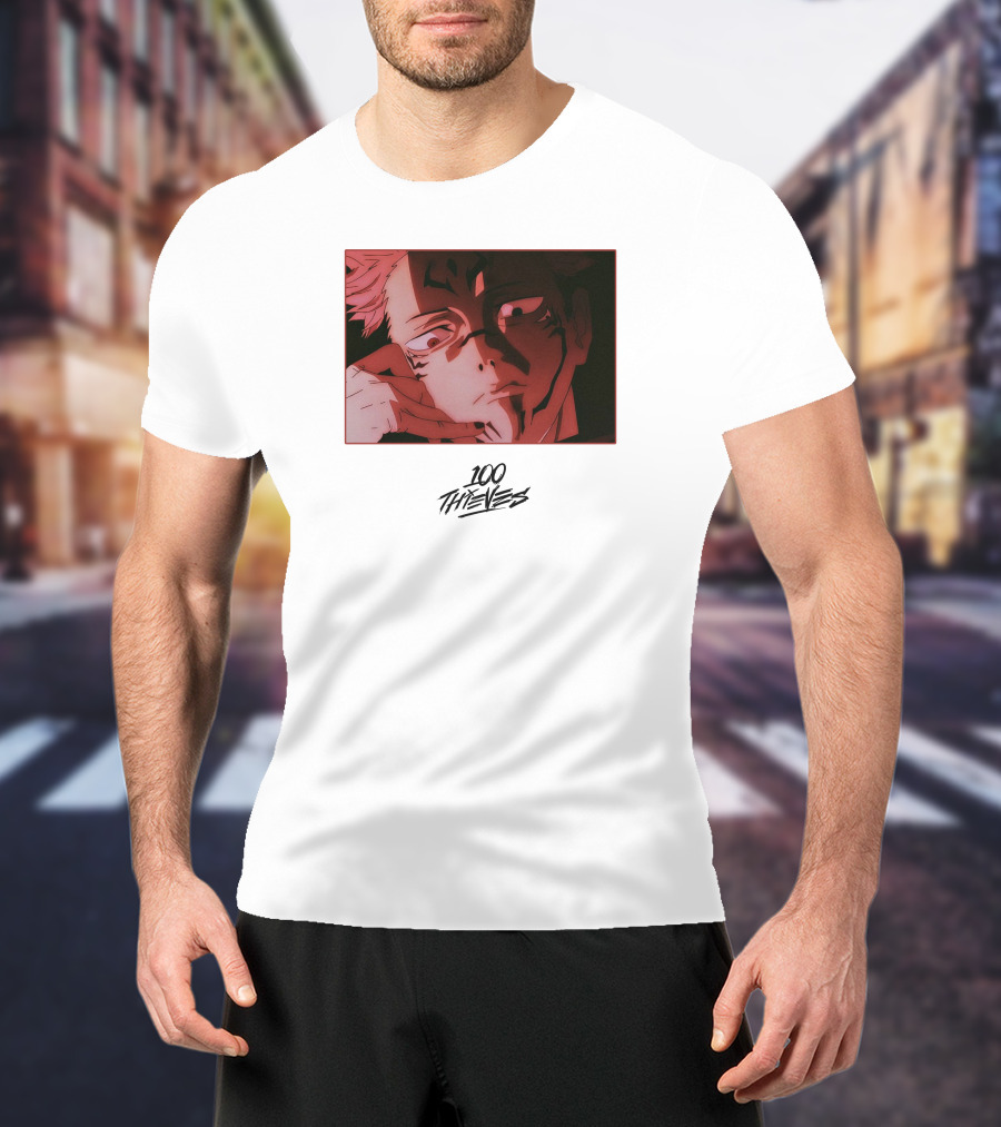 100 Thieves Sukuna Anime Character T-Shirt