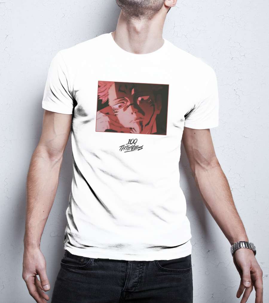100 Thieves Sukuna Anime Character T-Shirt