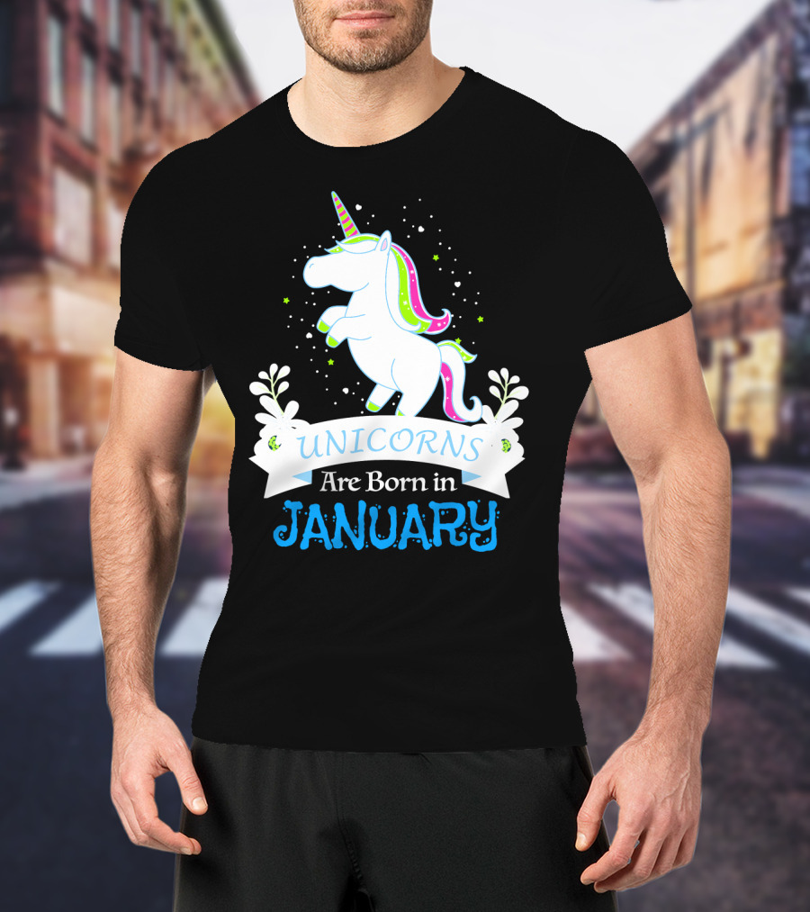 Christmas Unicorns Are Born In January T-Shirt