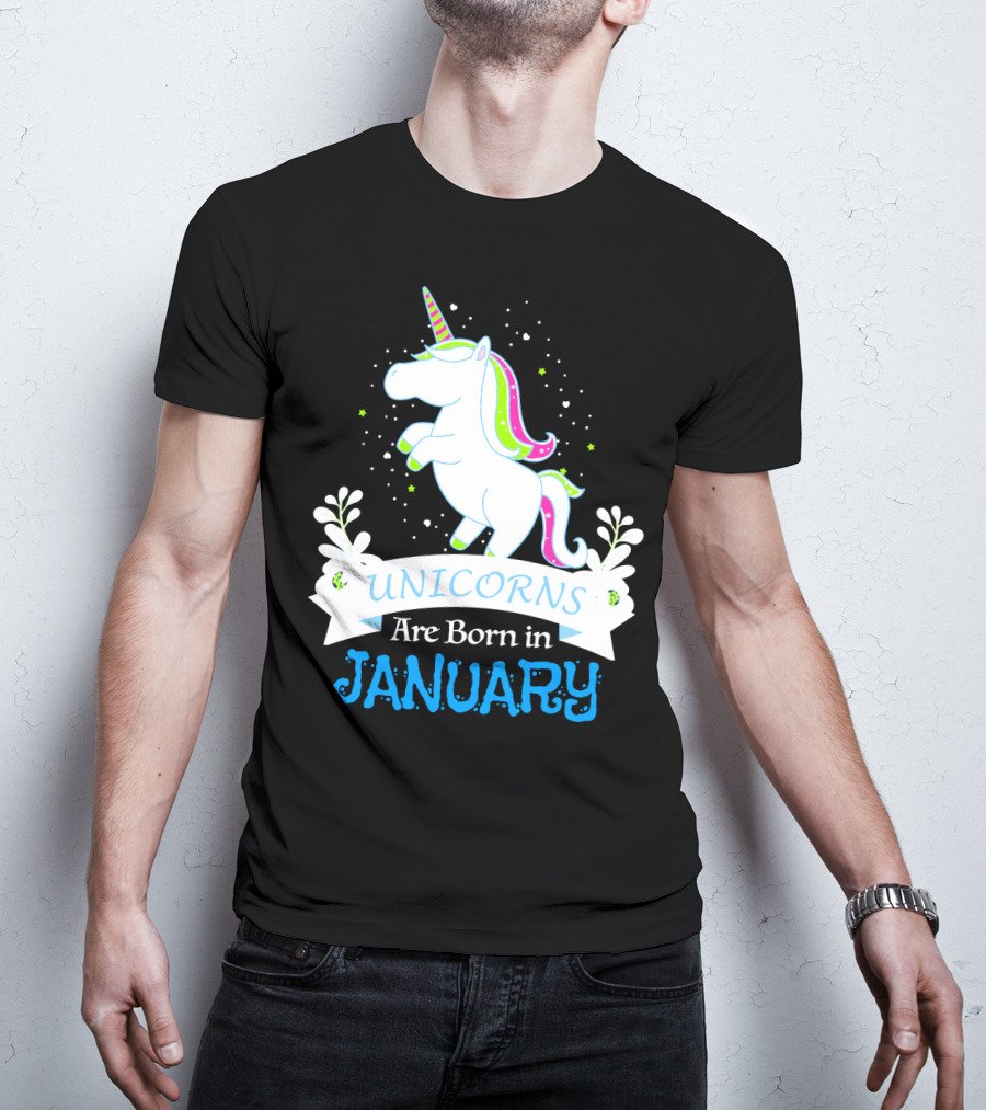 Christmas Unicorns Are Born In January T-Shirt