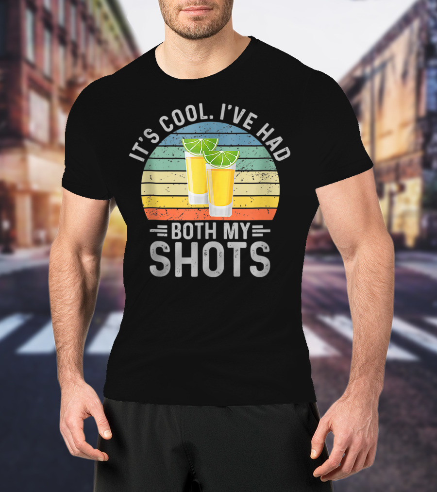It's Cool I've Had Both My Shots Retro Sunset Lime Shot Glasses T-Shirt