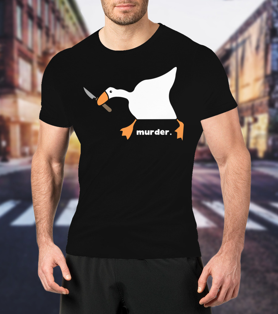 Murder Goose With Knife Funny T-Shirt