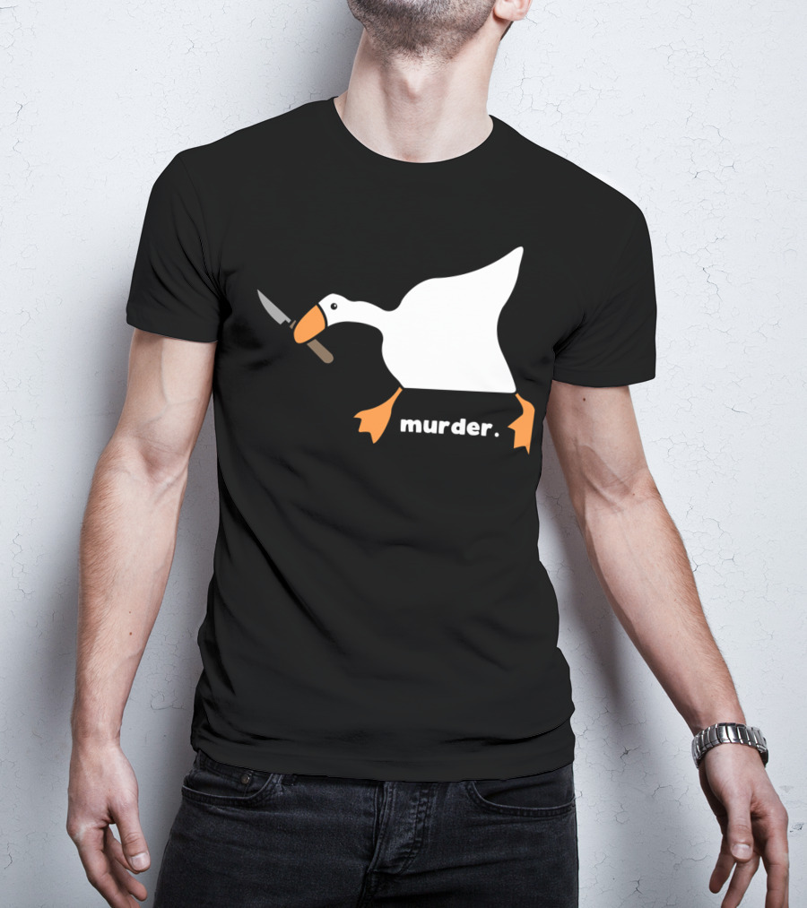Murder Goose With Knife Funny T-Shirt
