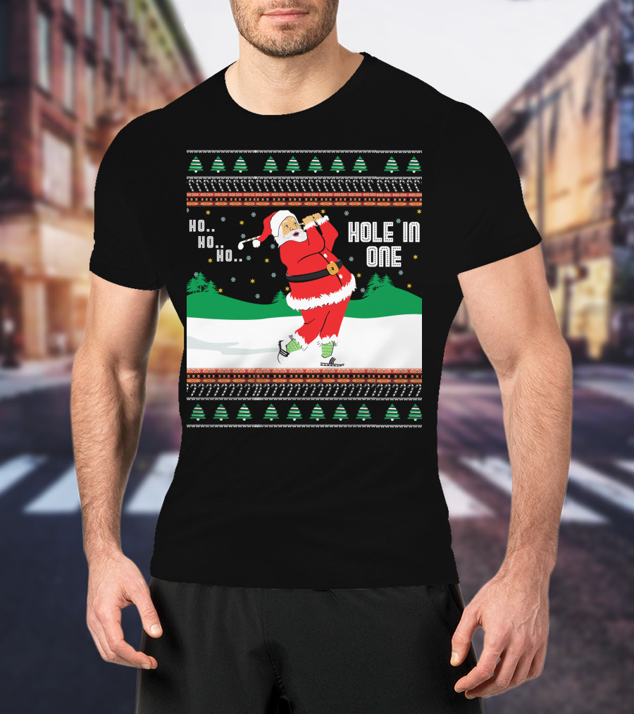 Ho Ho Ho Santa Hole In One Golf Jumper T-Shirt