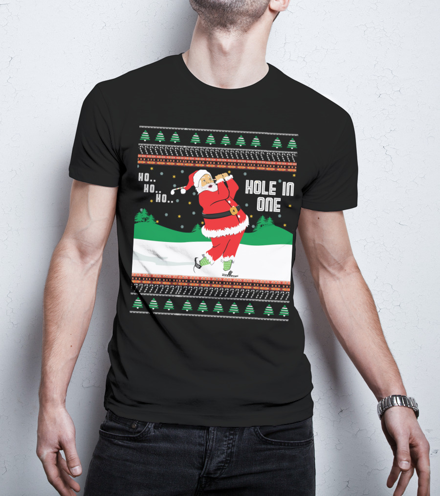 Ho Ho Ho Santa Hole In One Golf Jumper T-Shirt
