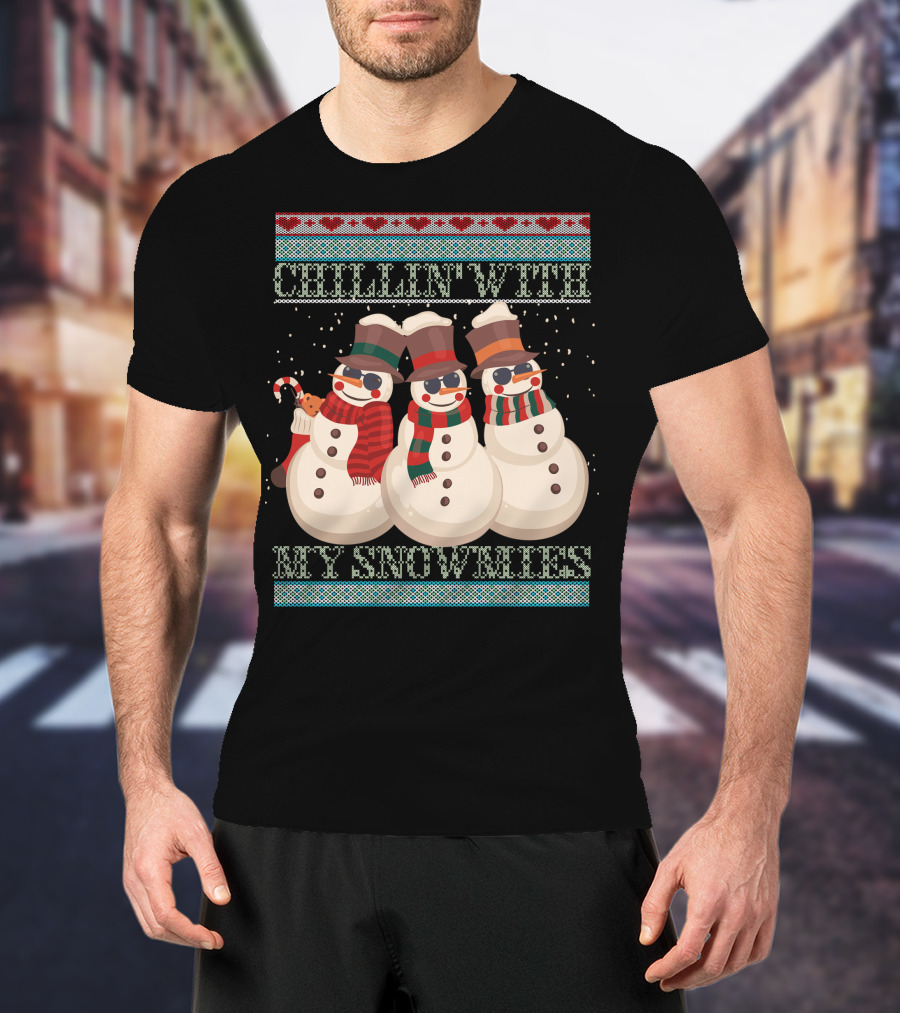 Chillin' With My Snowmies Hanes Men's Comfortwash Garment Dyed T-Shirt