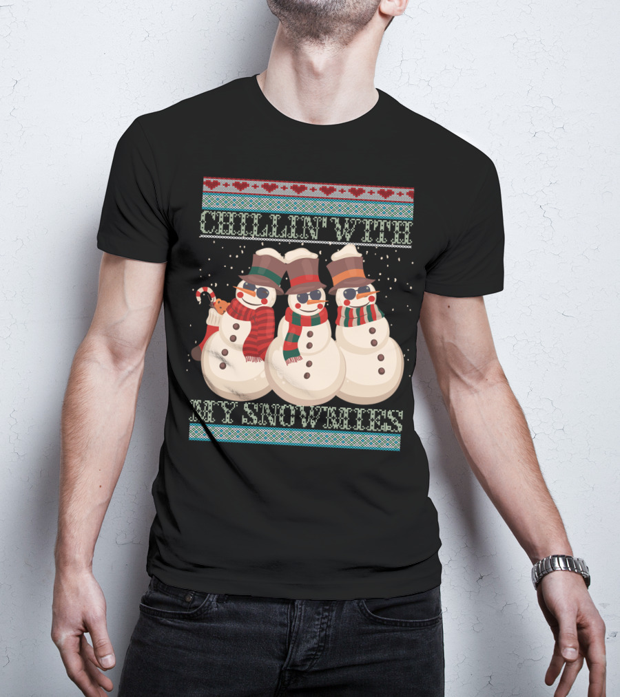 Chillin' With My Snowmies Hanes Men's Comfortwash Garment Dyed T-Shirt